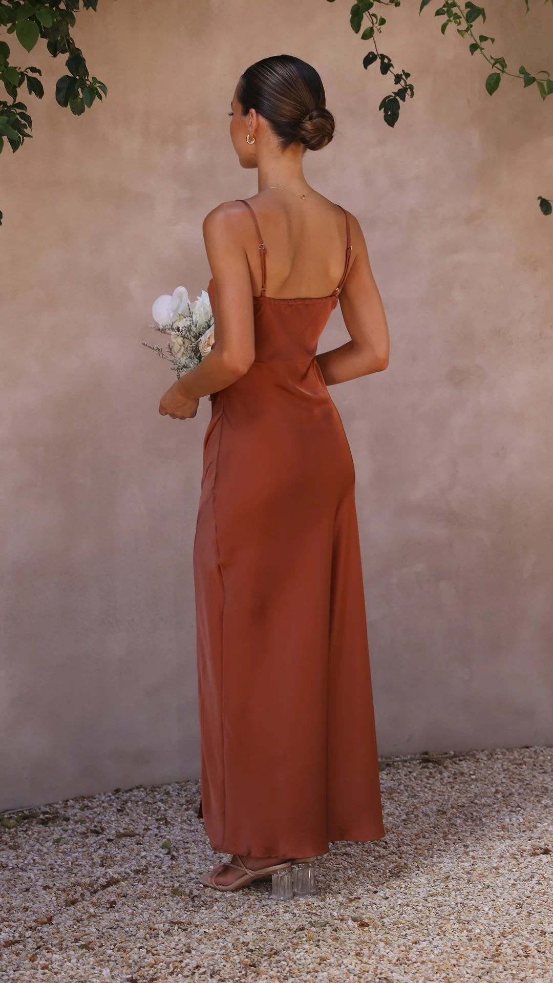 Women's Satin Split Maxi Dress | Livia_2