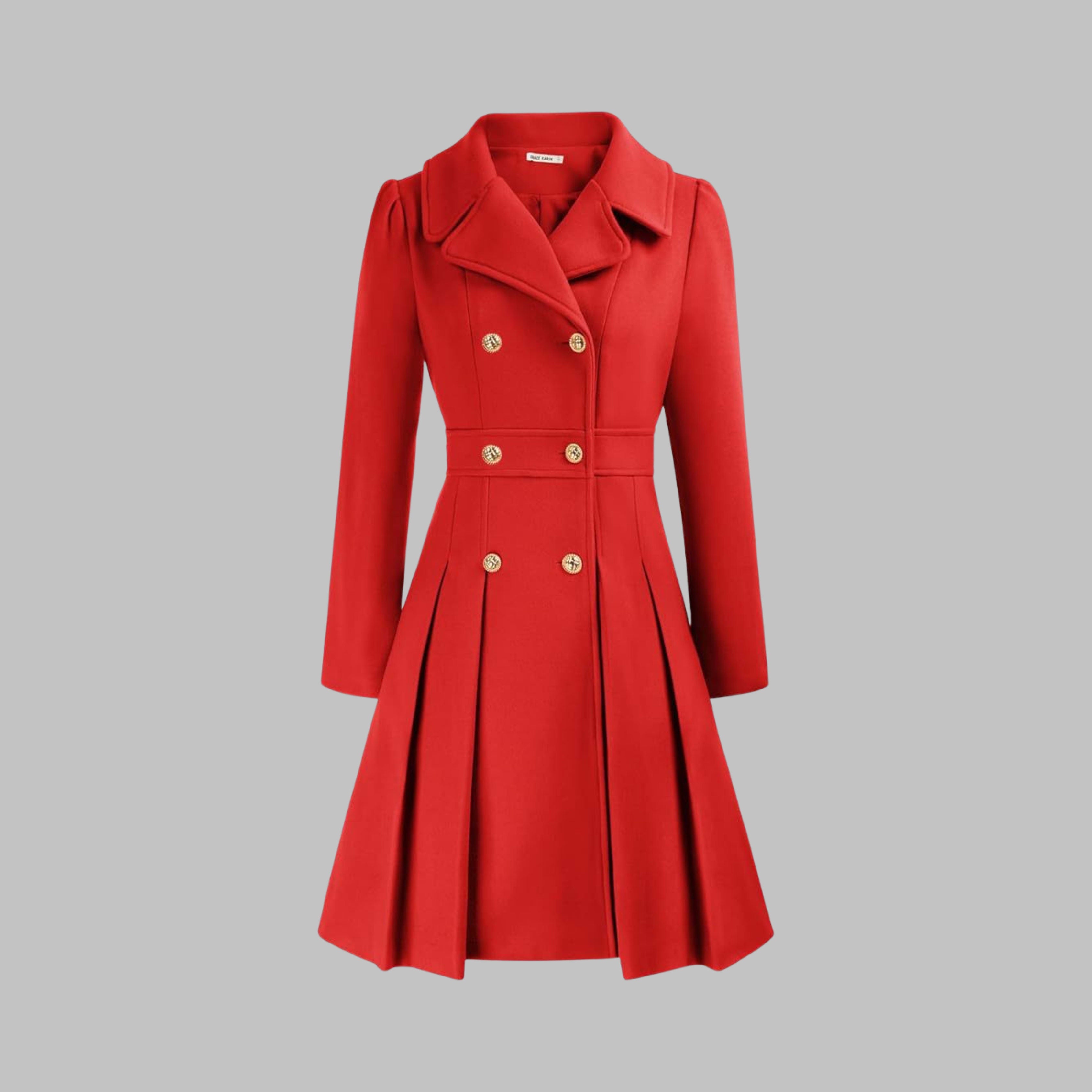 Women's Double-Breasted Pleated Coat | Lois_9