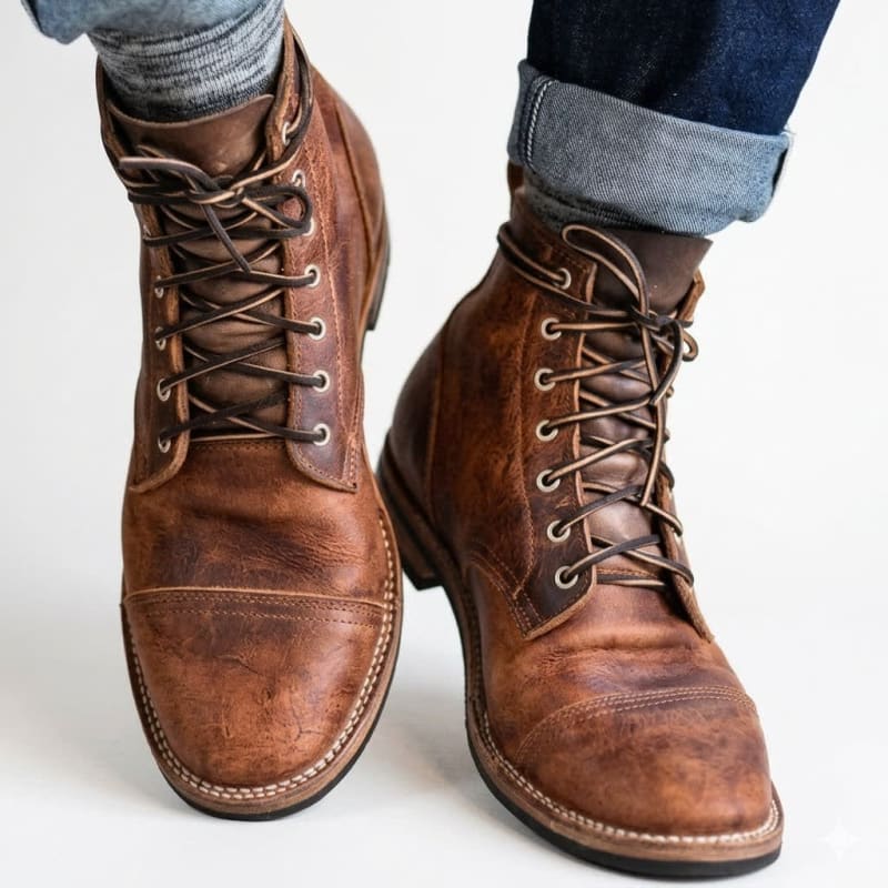 Men's Leather Lace Up Boots | Struan_1