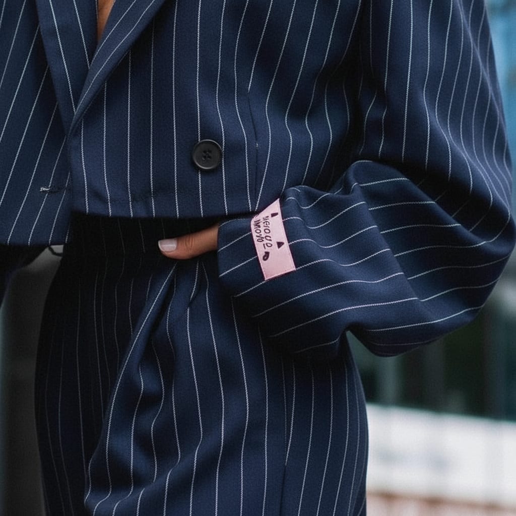 Women's Pinstripe Wide Leg Trouser Suit | Andrea_4