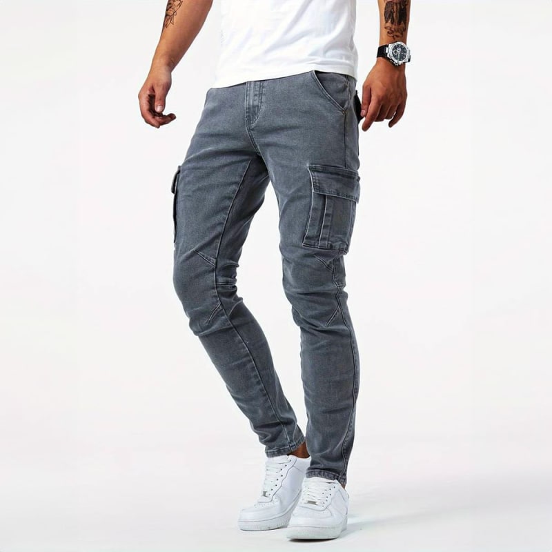 Men's Stretch Denim Cargo Jeans | Elliot_1