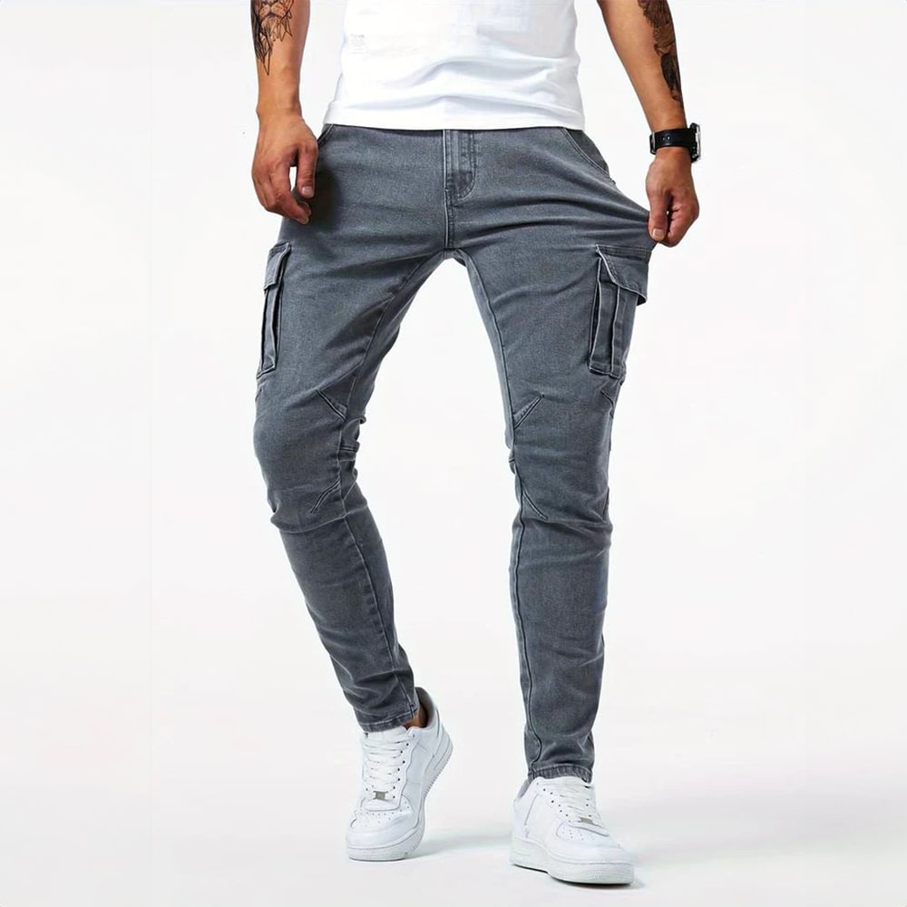 Men's Stretch Denim Cargo Jeans | Elliot_2