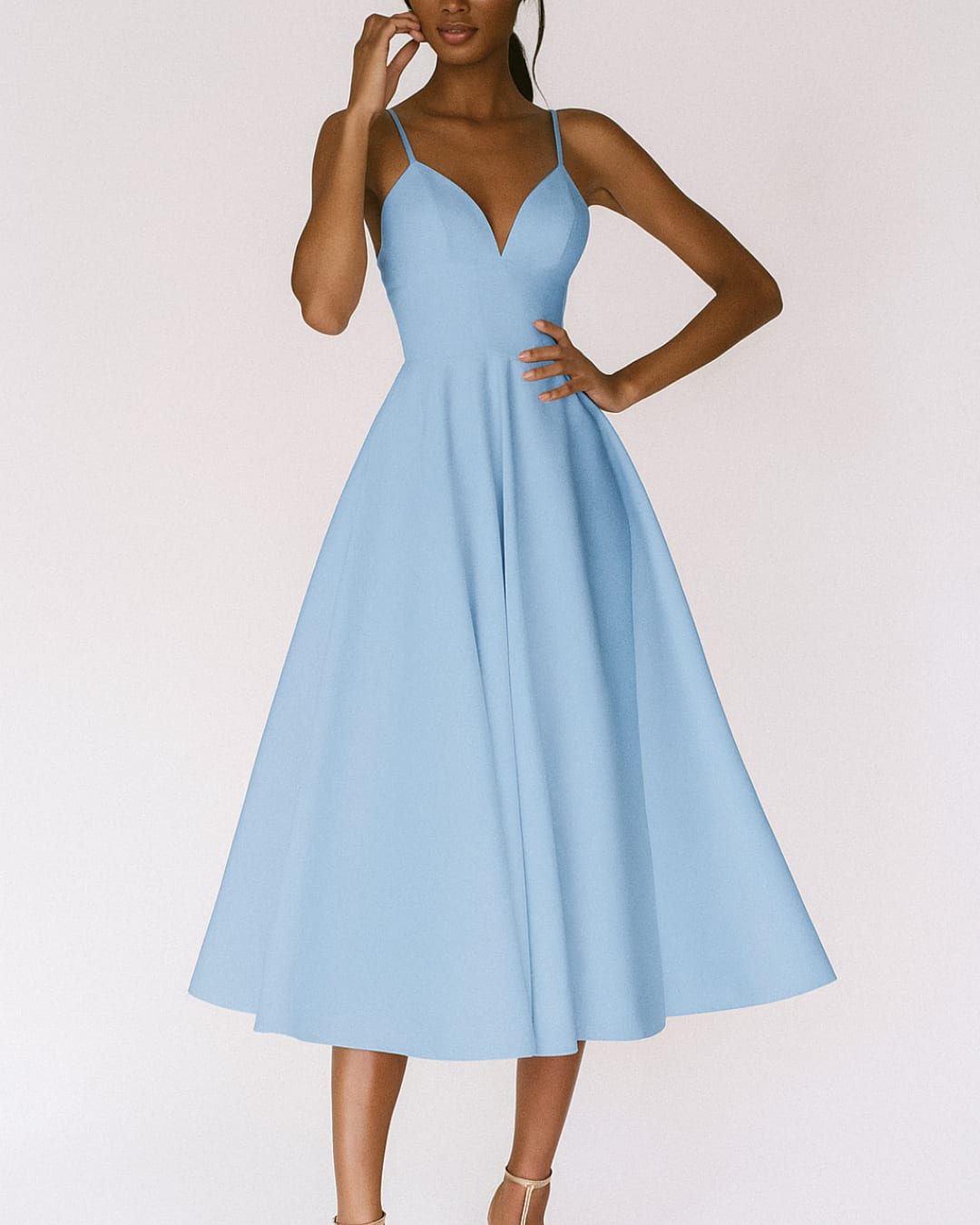 Women's Wedding Guest Midi Dress with Criss-Cross Back | Ava Monroe_5