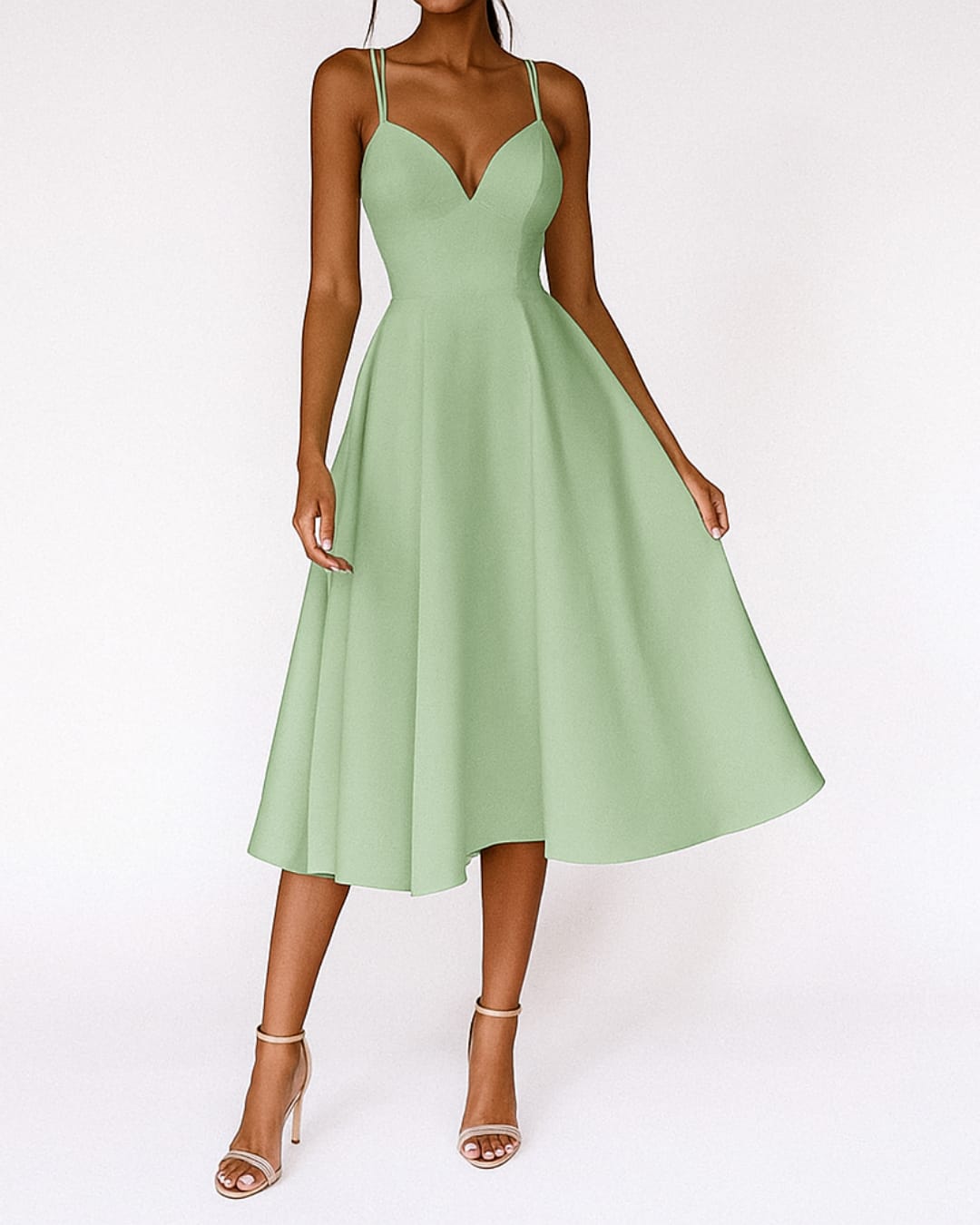 Women's Wedding Guest Midi Dress with Criss-Cross Back | Ava Monroe_6