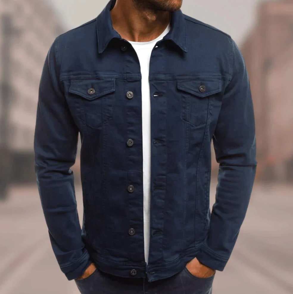Men's Fitted Denim Trucker Jacket | Edmund_6