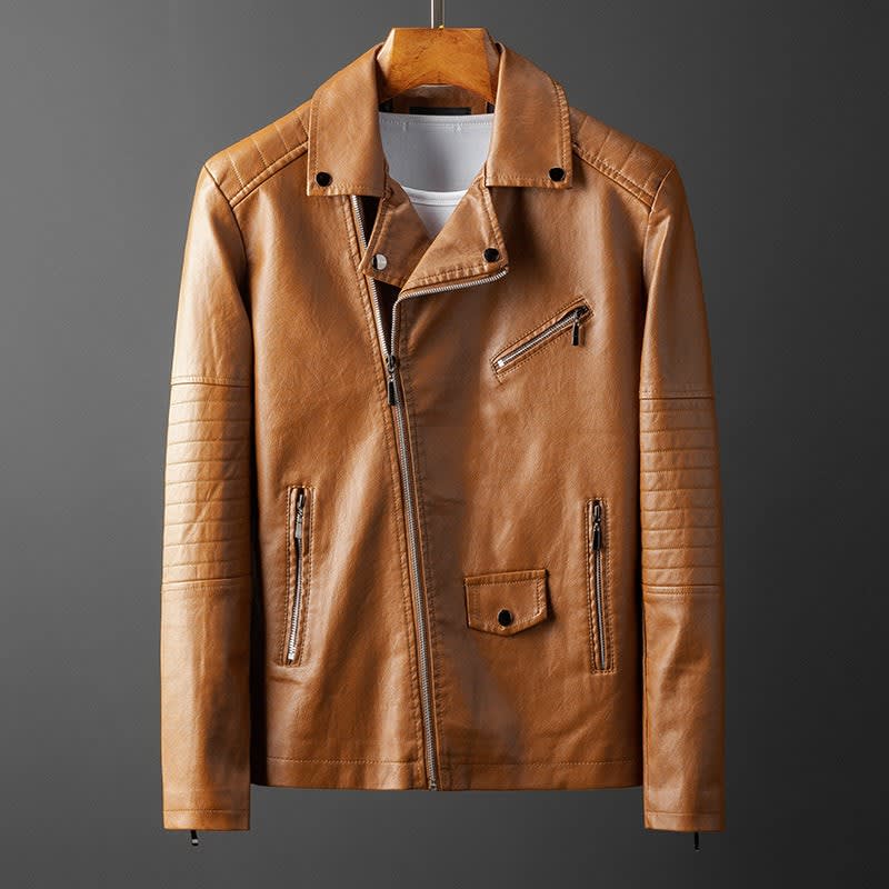 Men's Faux Leather Biker Jacket | Callan_1