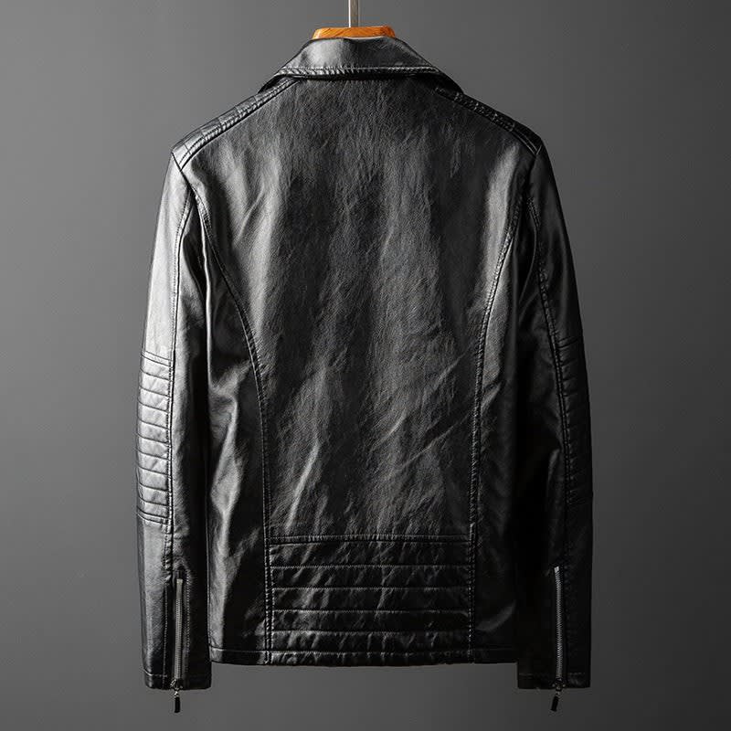 Men's Faux Leather Biker Jacket | Callan_4