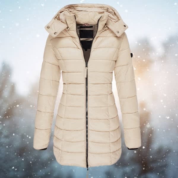 Women's Long Quilted Hooded Puffer Coat | Irene_4