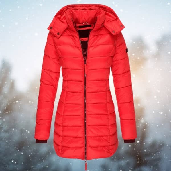 Women's Long Quilted Hooded Puffer Coat | Irene_5