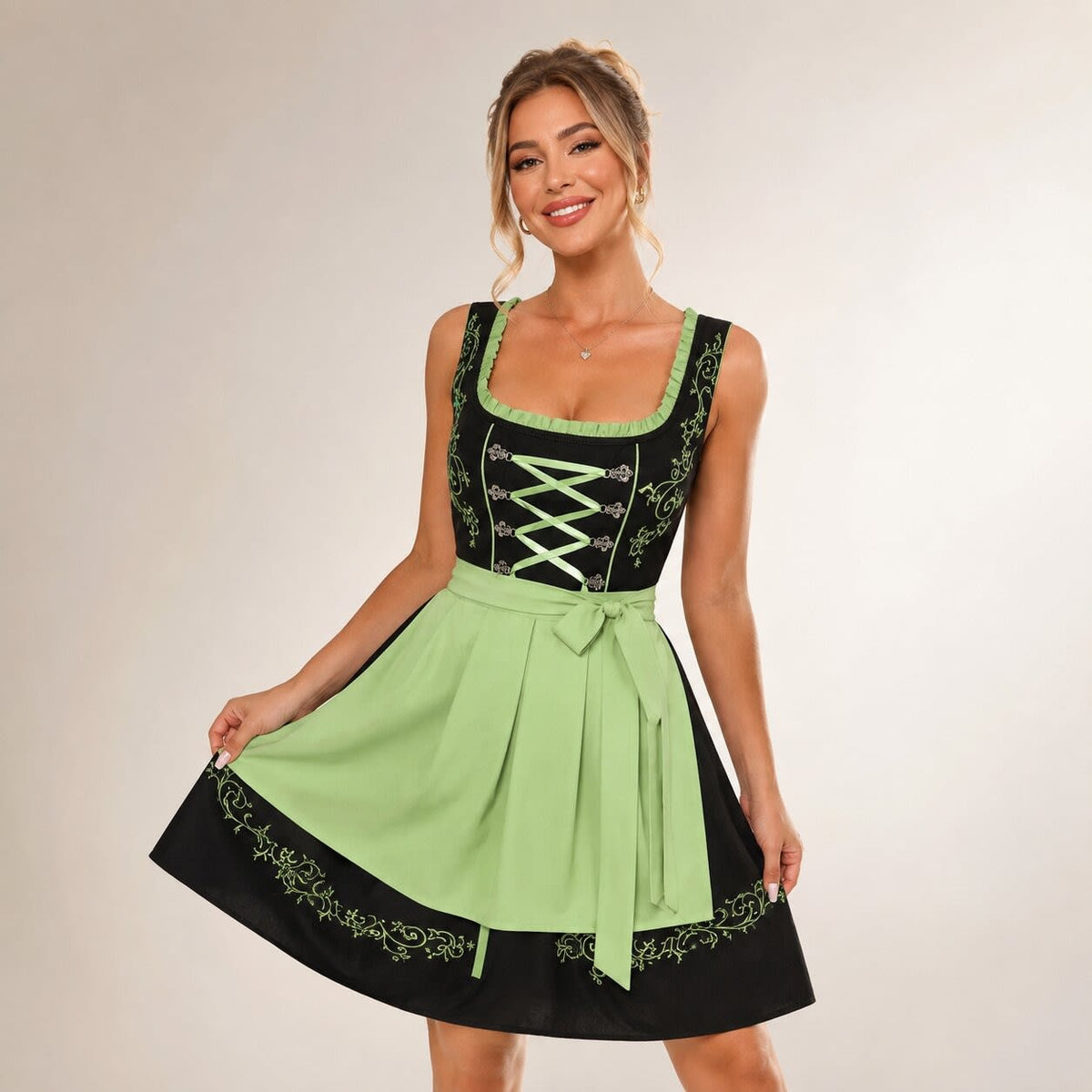 Women's Lace-Up Oktoberfest Dirndl Dress | Grizel_4