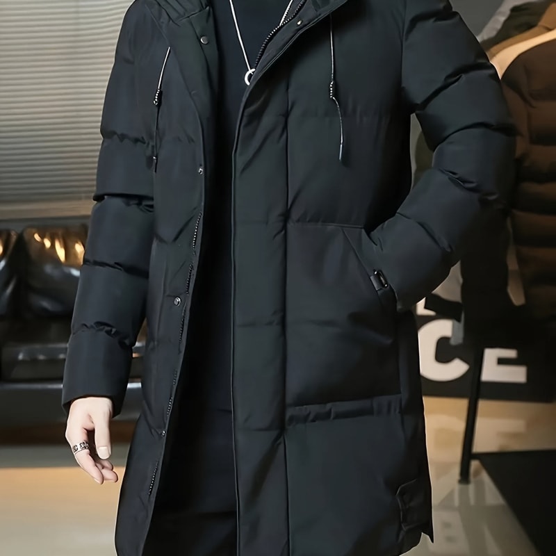 Men's Hooded Longline Puffer Coat | Brandon_1