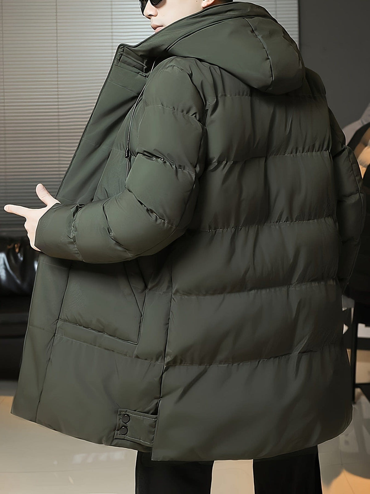 Men's Hooded Longline Puffer Coat | Brandon_12
