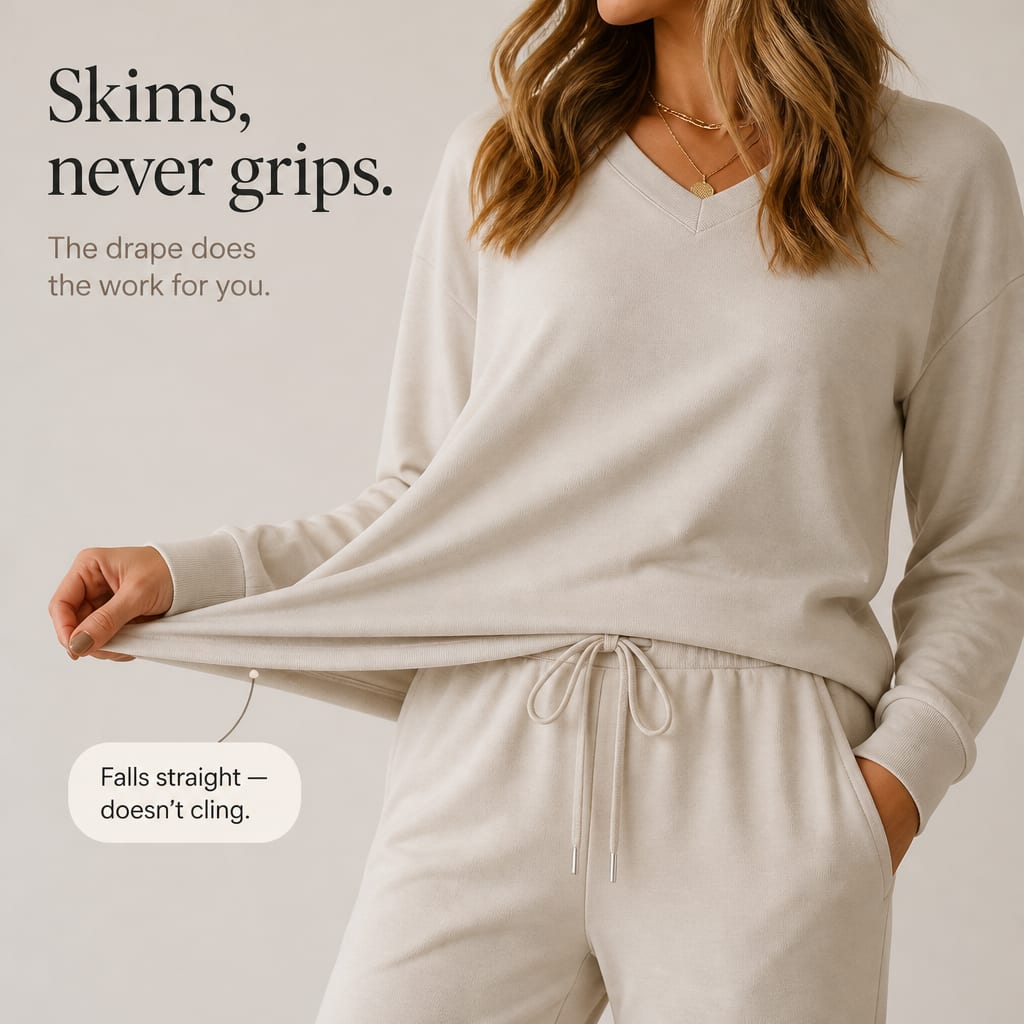 Women's V-Neck Knit Drawstring Lounge Set | Suzanne_5