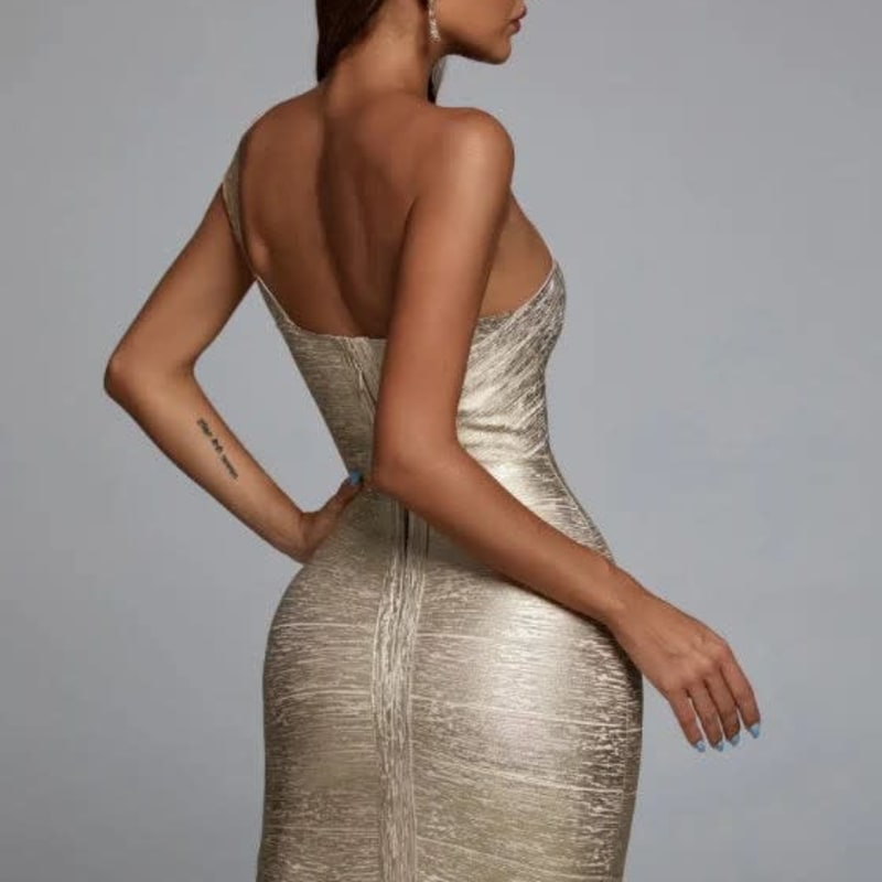 Women's Foil Print Bandage Party Mini Dress | Georgina_1