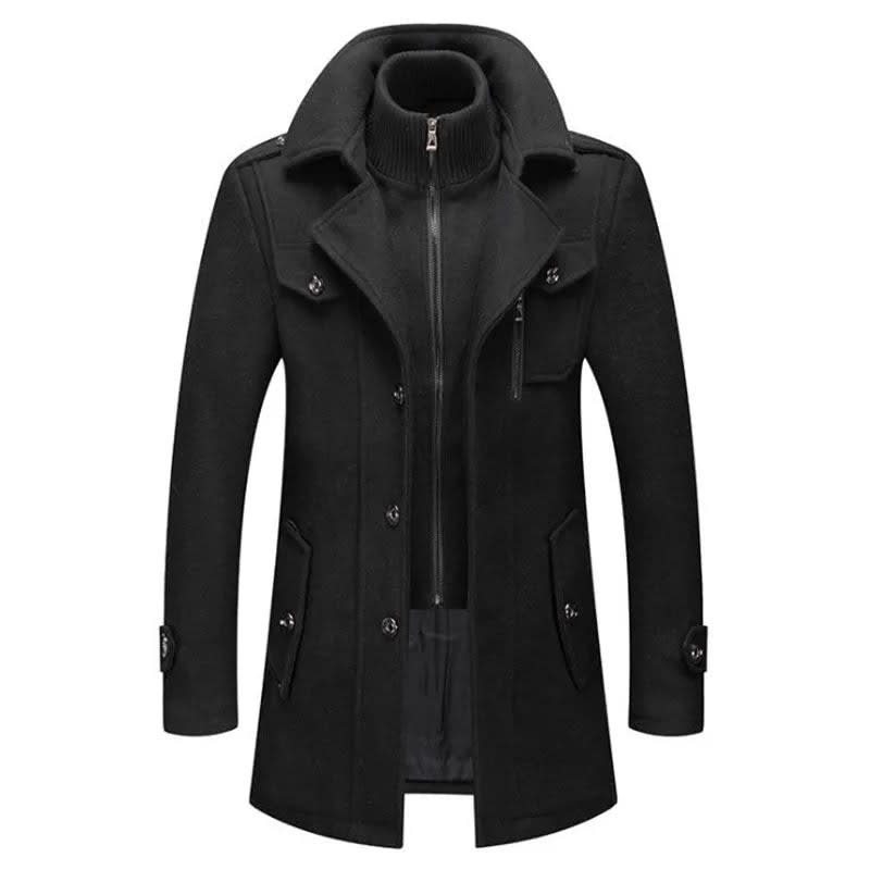 Men's Long Double Collar Overcoat | Alan_4