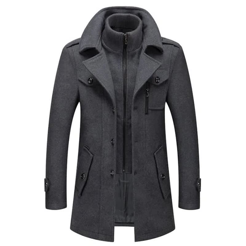 Men's Long Double Collar Overcoat | Alan_8