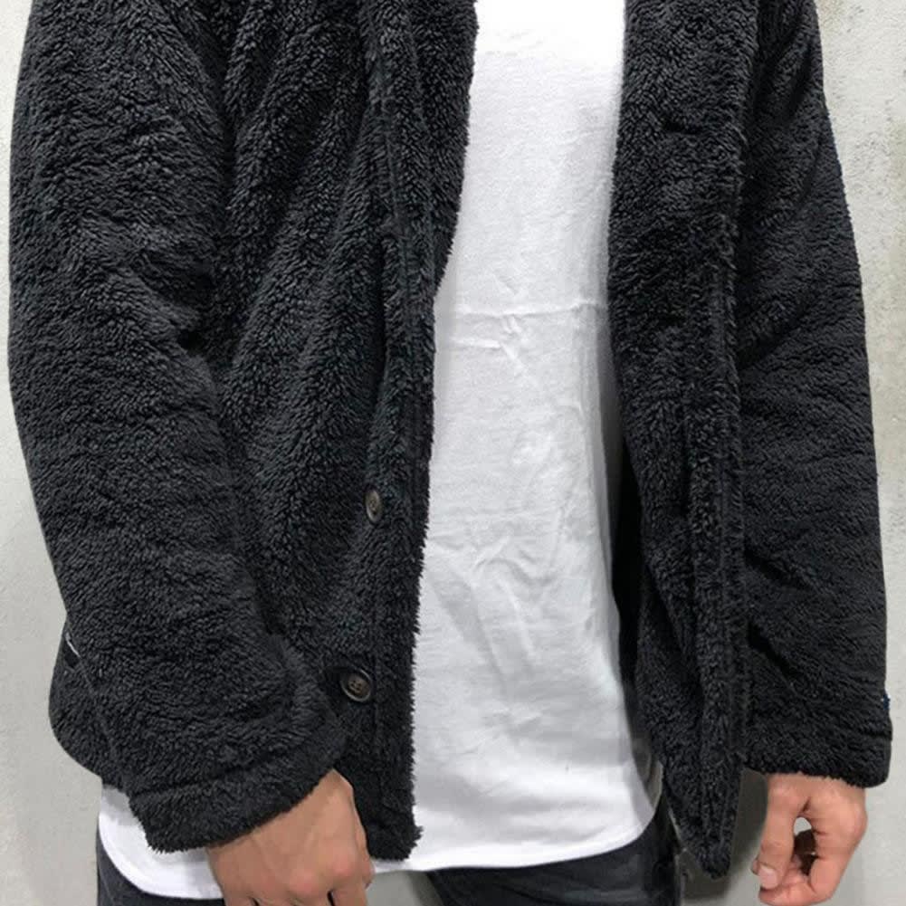 Men's Teddy Fleece Button Jacket | Andrew_3