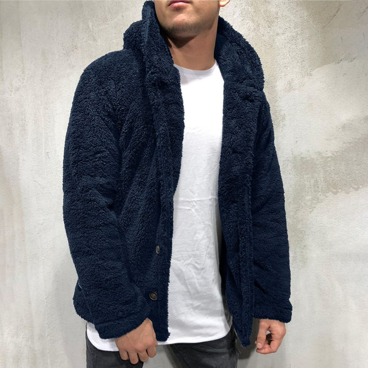 Men's Teddy Fleece Button Jacket | Andrew_7