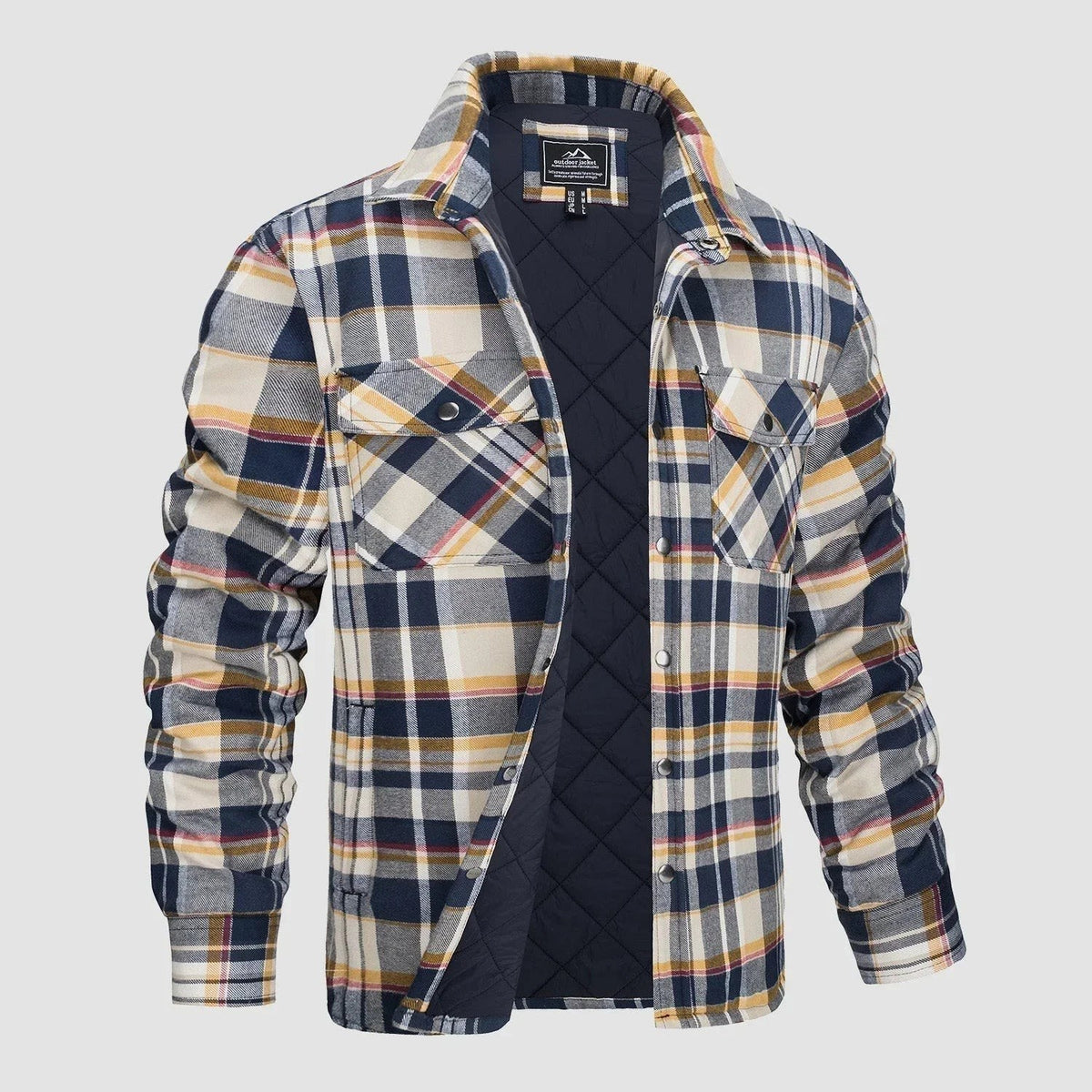 Men's Quilted Lined Flannel Shacket | Augustus_2