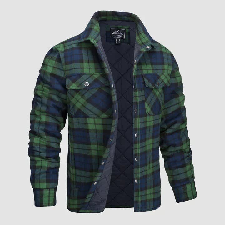 Men's Quilted Lined Flannel Shacket | Augustus_3