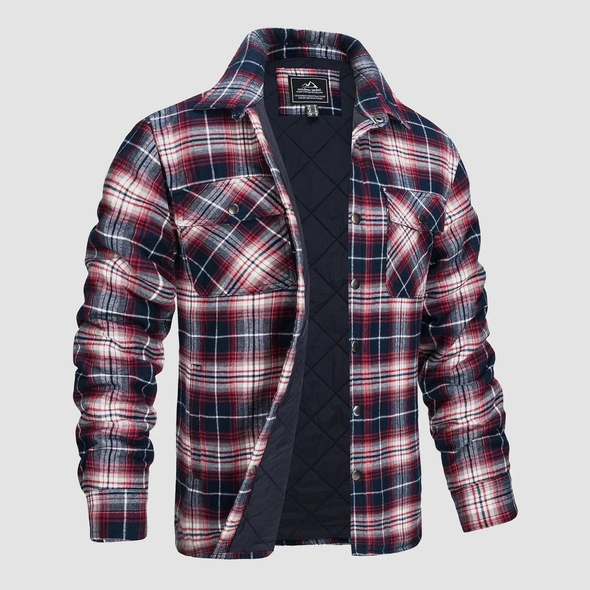 Men's Quilted Lined Flannel Shacket | Augustus_4