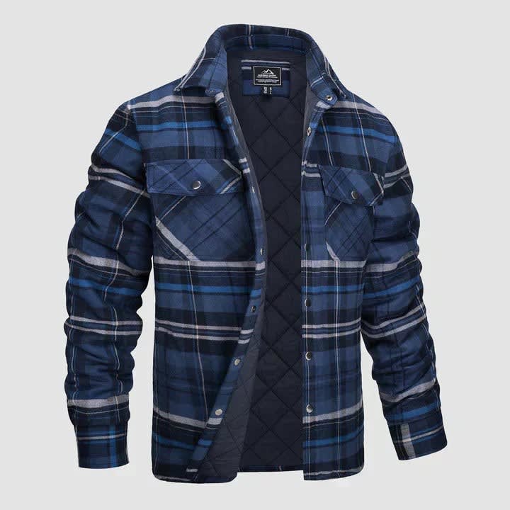 Men's Quilted Lined Flannel Shacket | Augustus_5
