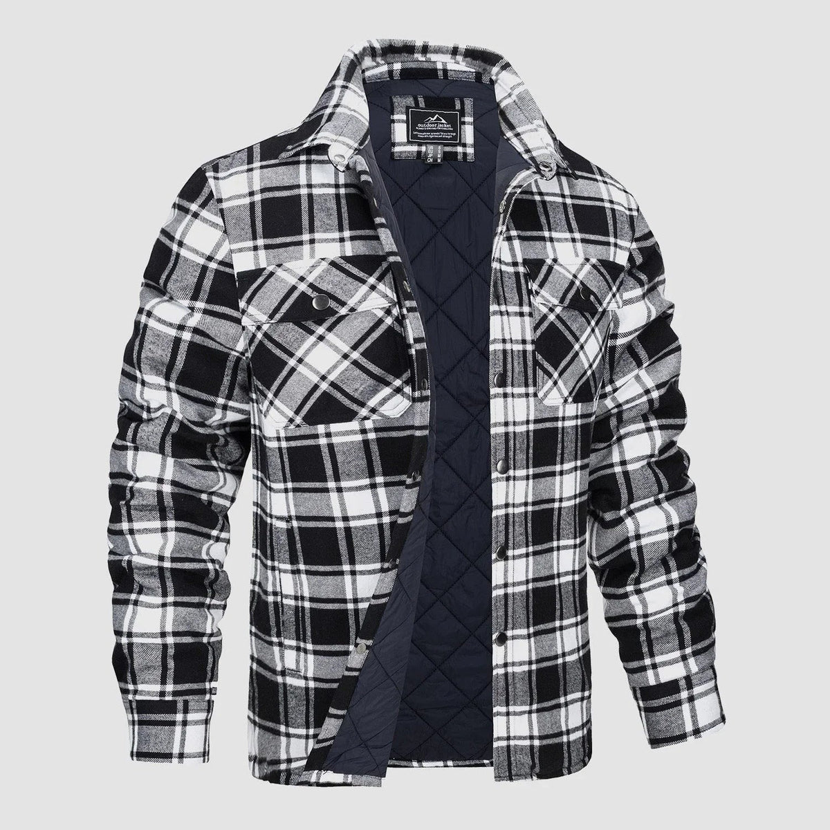 Men's Quilted Lined Flannel Shacket | Augustus_7