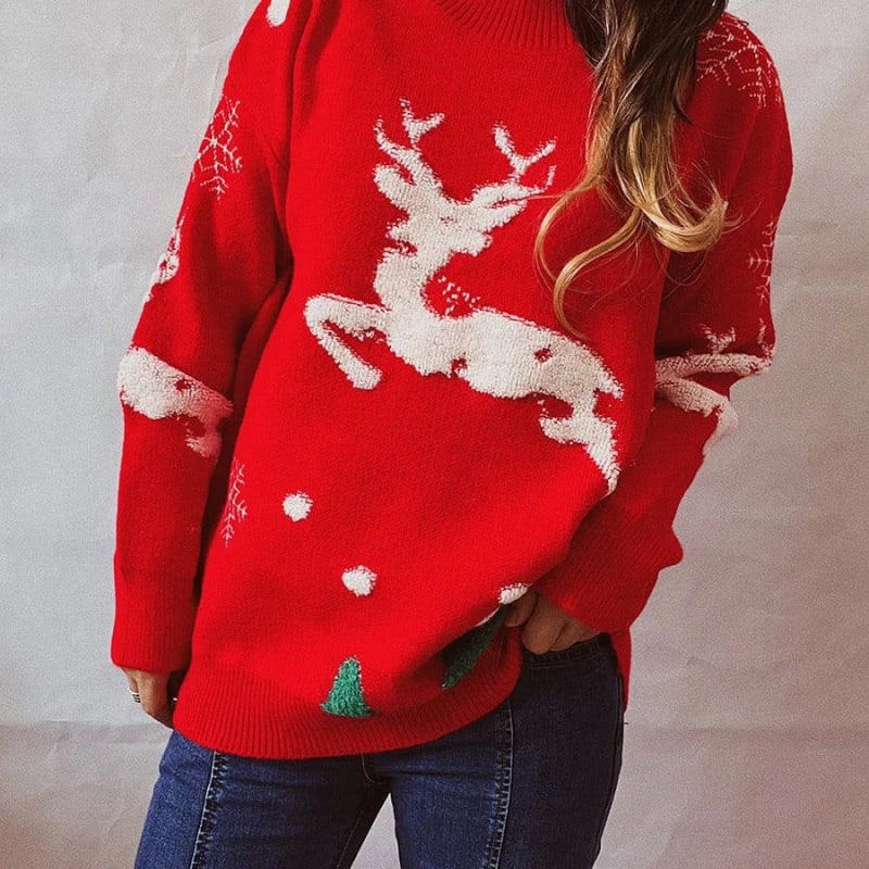 Women's High Neck Ugly Christmas Jumper | Siobhan_1