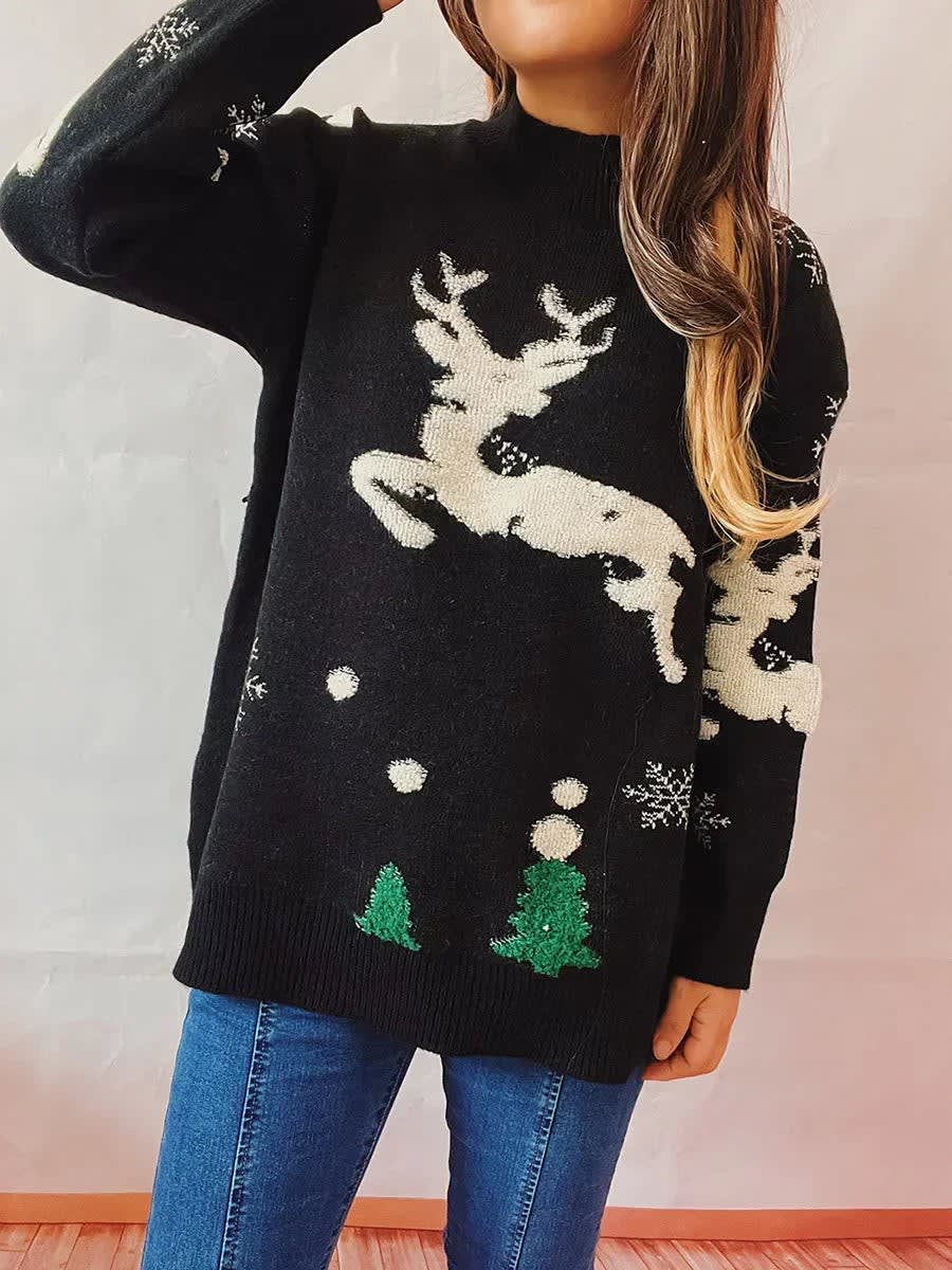 Women's High Neck Ugly Christmas Jumper | Siobhan_3