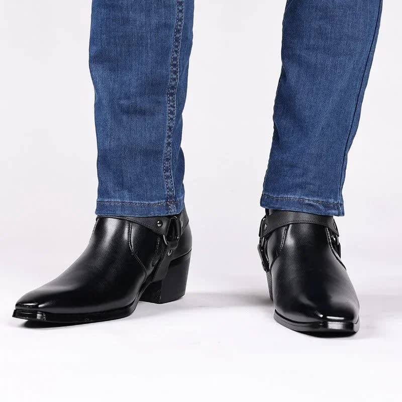 Men's Zip-Up Western Ankle Boots | Stephen_8
