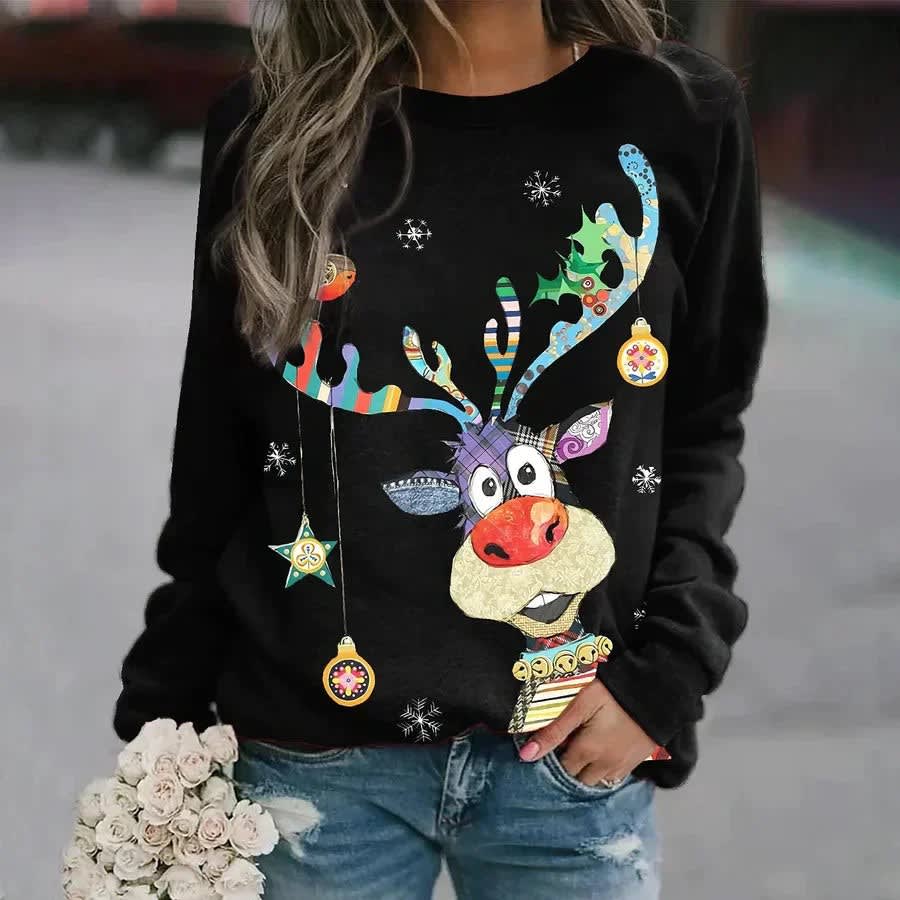 Women's Star Print Christmas Jumper | Ellen_4