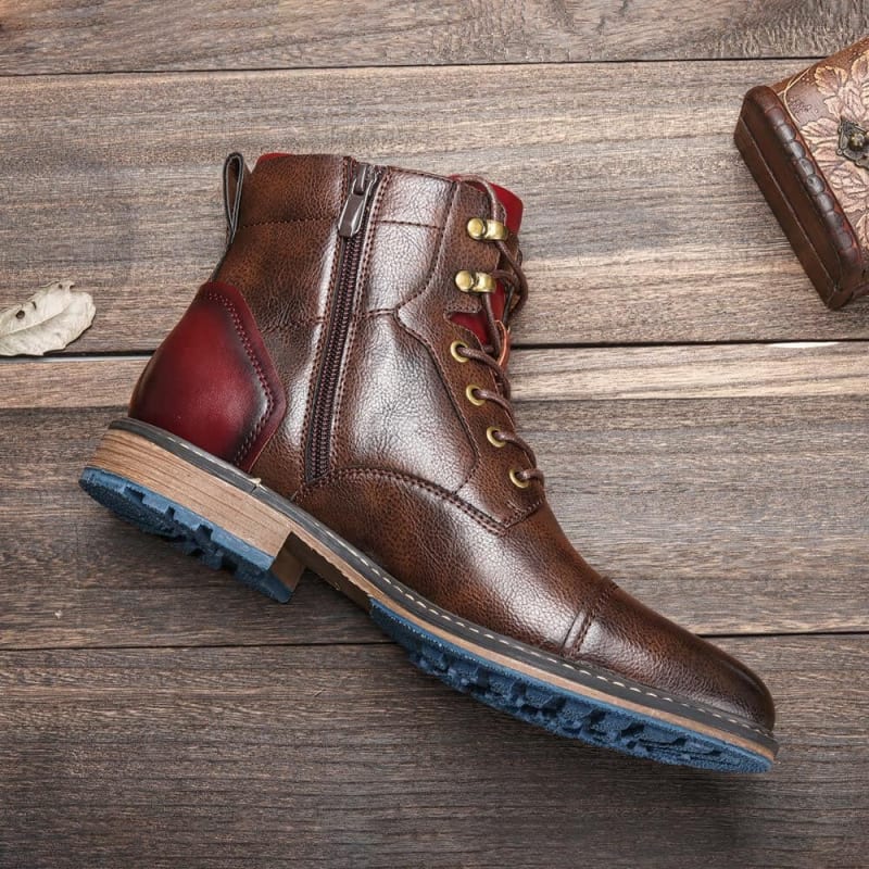 Men's Leather Cap Toe Ankle Boots | Lachie_1
