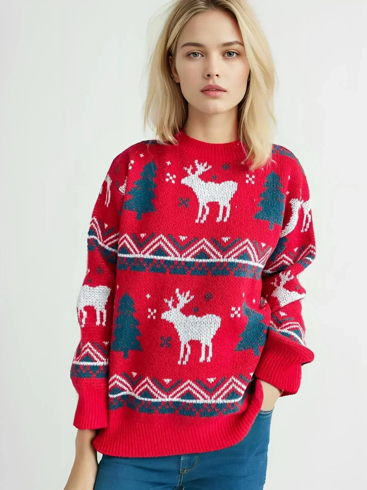 Women's Ugly Christmas Tree Knit Jumper | Helena_2