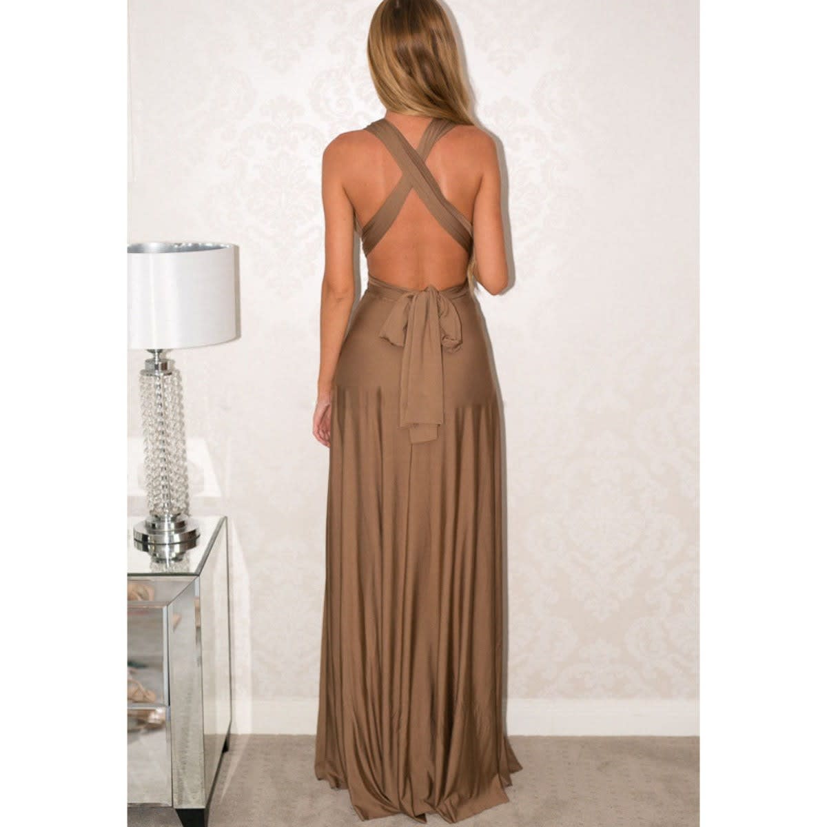 Women's Backless Multiway Bandage Party Maxi Dress | Polly_14