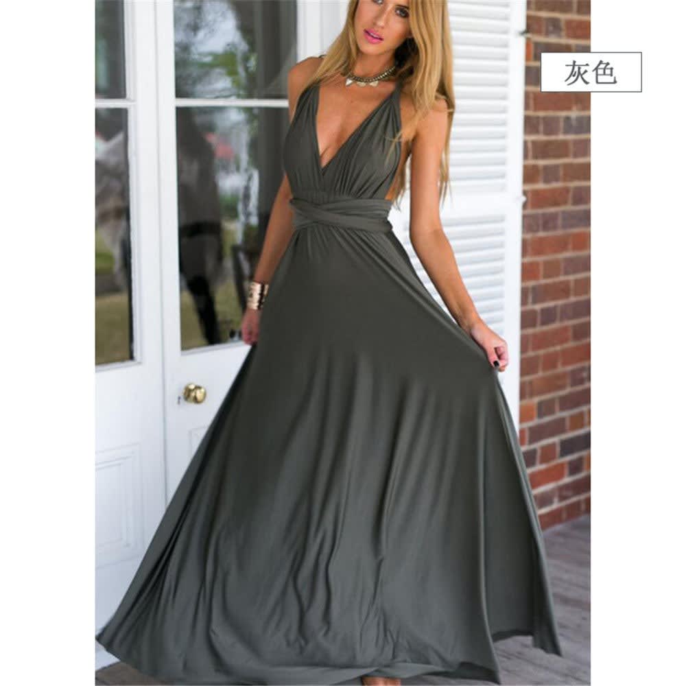 Women's Backless Multiway Bandage Party Maxi Dress | Polly_18