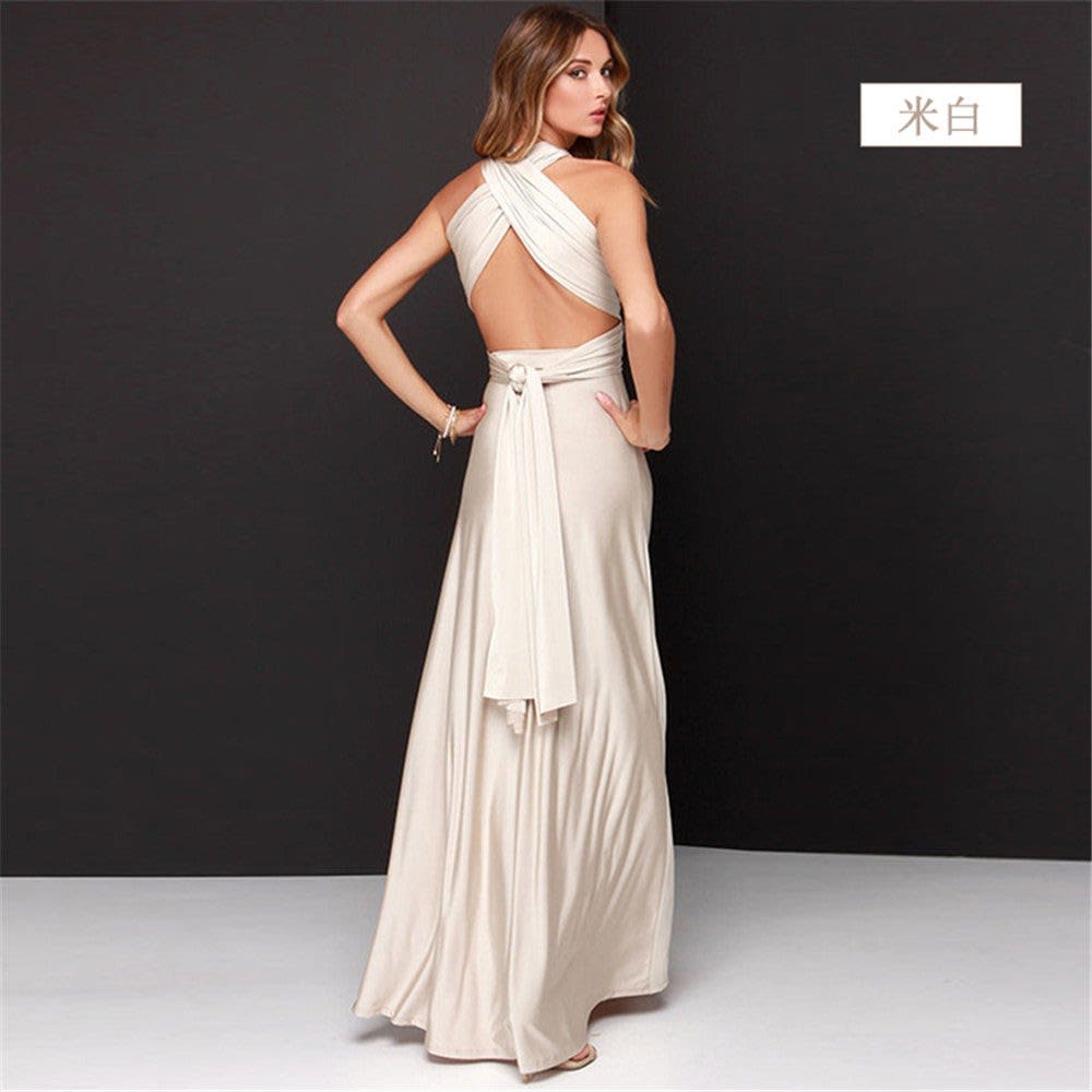 Women's Backless Multiway Bandage Party Maxi Dress | Polly_25