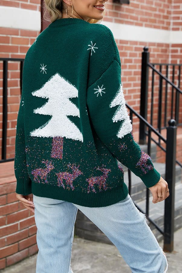 Women's Fluffy Tree Oversized Christmas Jumper | Beatrix_4