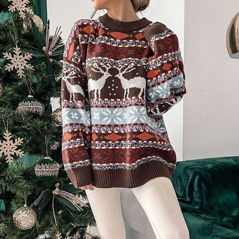 Women's Nordic Reindeer Christmas Jumper | Philippa_16