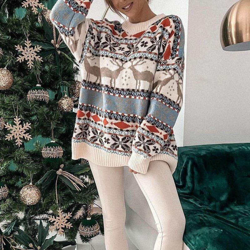 Women's Nordic Reindeer Christmas Jumper | Philippa_5