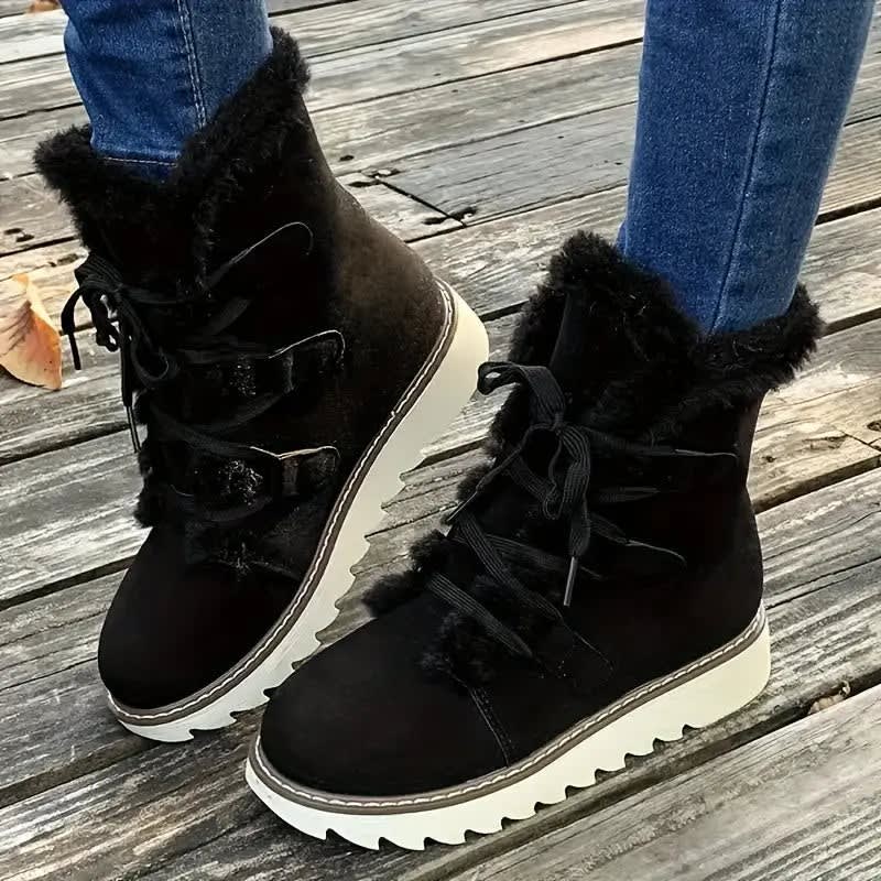 Women's Faux Suede Platform Ankle Boots | Noelle_5