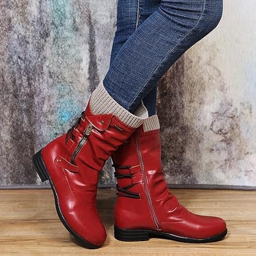 Women's Block Heel Mid Calf Boots | Callie_3