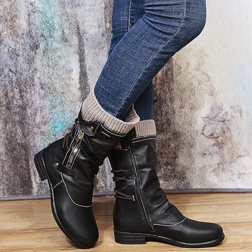 Women's Block Heel Mid Calf Boots | Callie_4