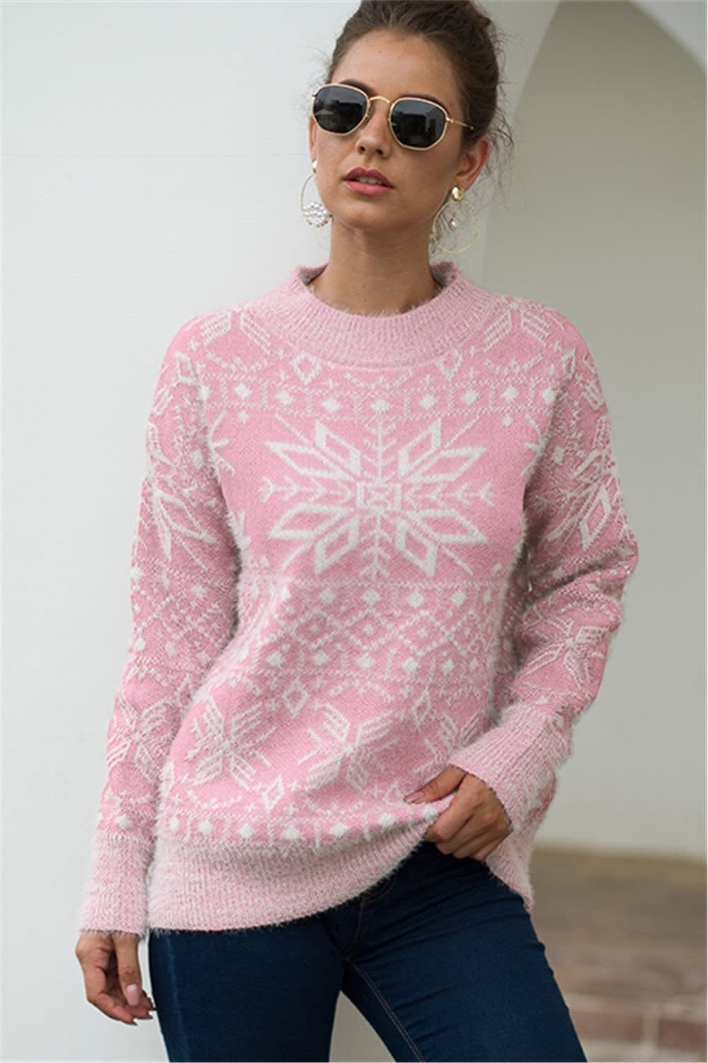 Women's Fluffy Snowflake Christmas Jumper | Nina_10