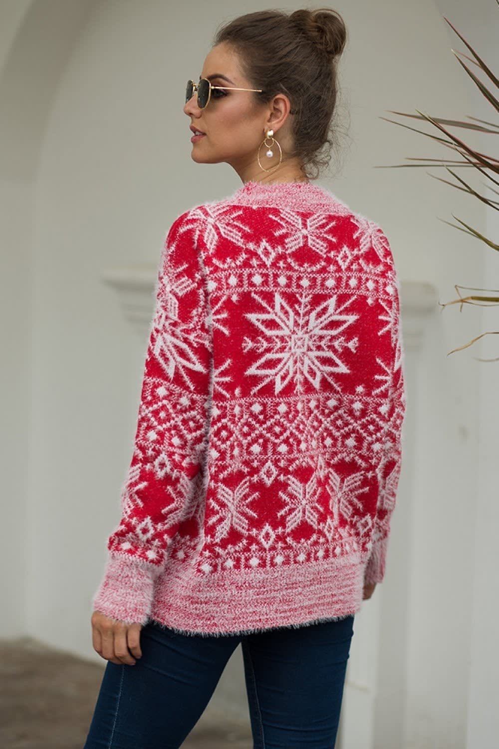 Women's Fluffy Snowflake Christmas Jumper | Nina_3