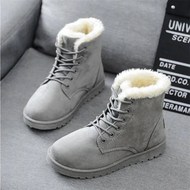 Women's Faux Suede Fur Lined Ankle Boots | Sabrina_4