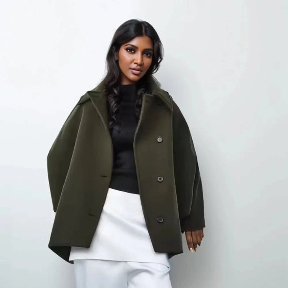Women's Boxy Wool Blend Pea Coat | Kate_2