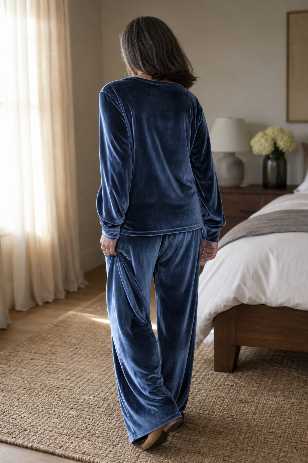 Women's Velvet Wide Leg Lounge Set | Elsa_4
