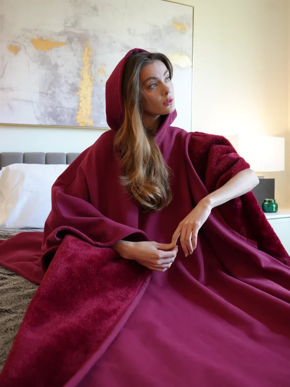 Women's Oversized Fleece Hoodie Blanket | Theresa_4