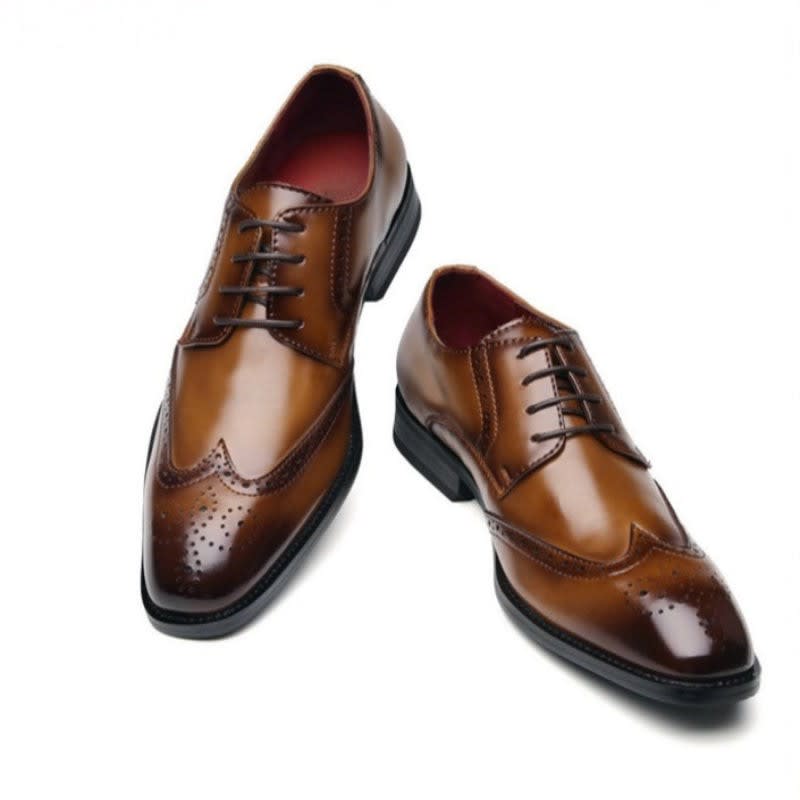 Men's Leather Brogue Oxford Shoes | Ifan_4