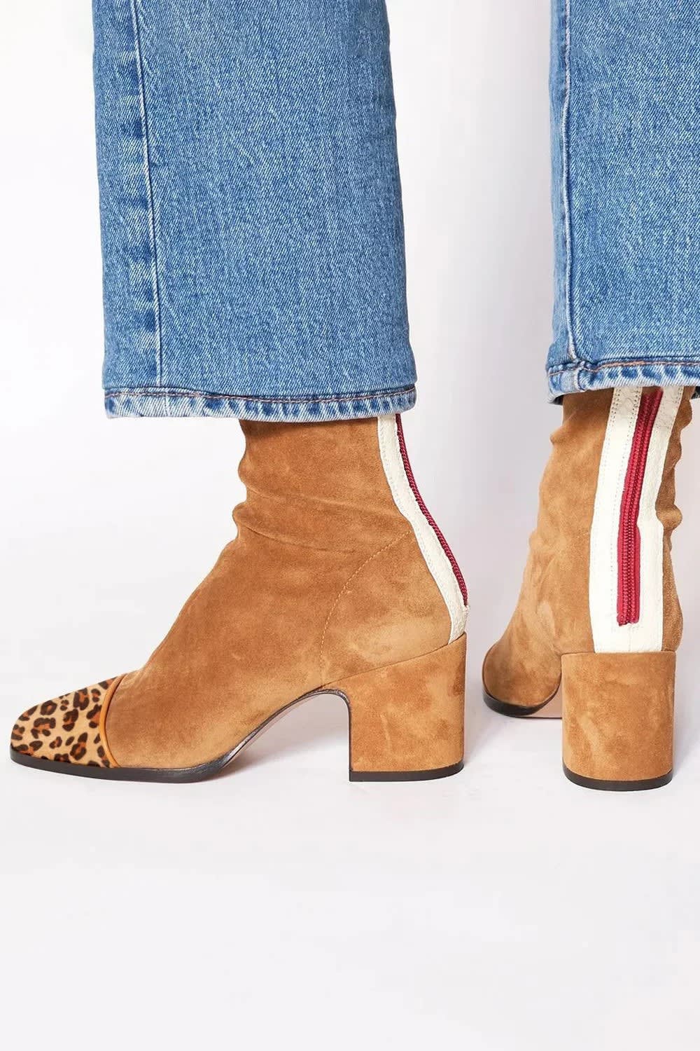 Women's Square Toe Block Heel Boots | Cecile_5